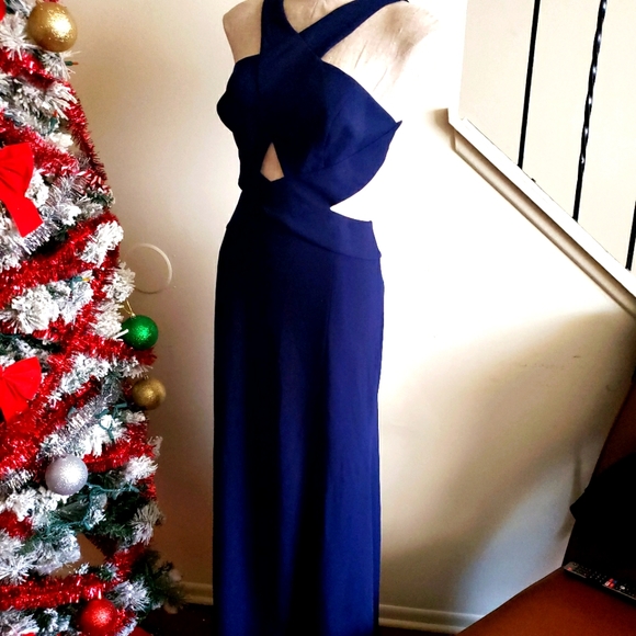 Navy Blue Cutout Dress - Picture 2 of 5
